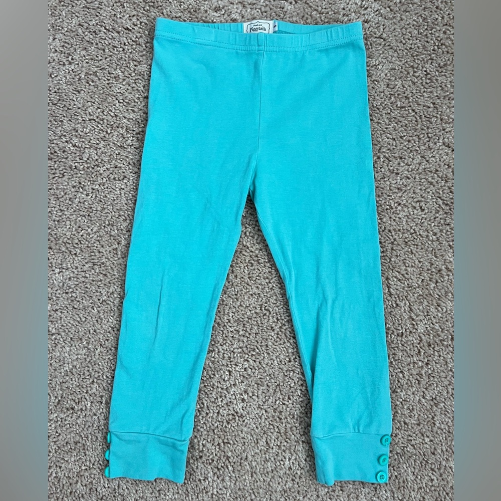Girls’ Pearls & Piggytails Turquoise Capris - Size 8